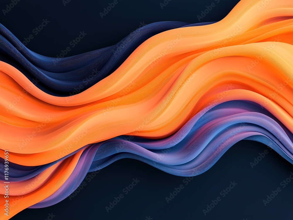 A vibrant abstract design featuring flowing waves of orange, purple, and deep blue colors against a dark background. A vibrant abstract design featuring flowing waves of orange, purple, and deep blue colors against a dark background.