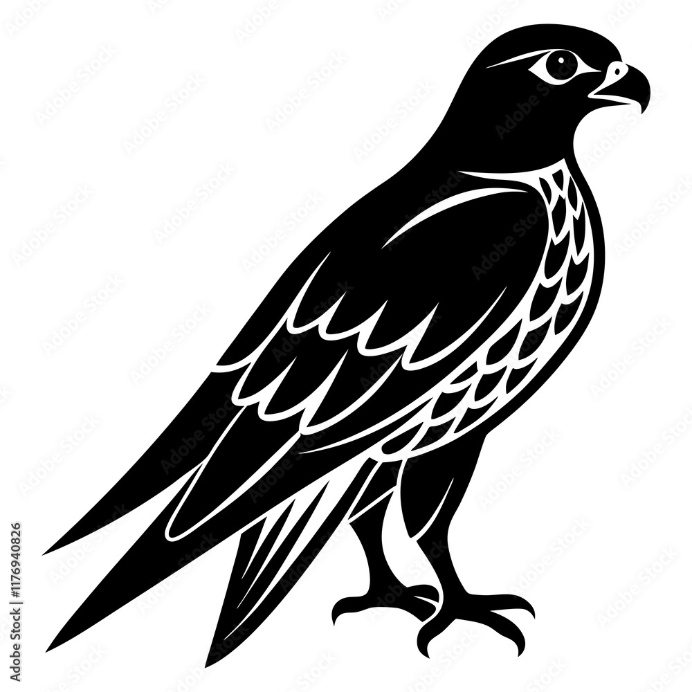 Falcon Silhouette vector illustration Falcon Silhouette vector illustration