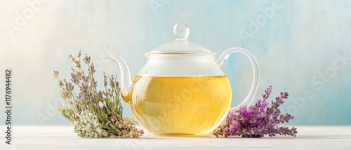 Serene Winter Herbal Tea Still Life in Natural Daylight photo