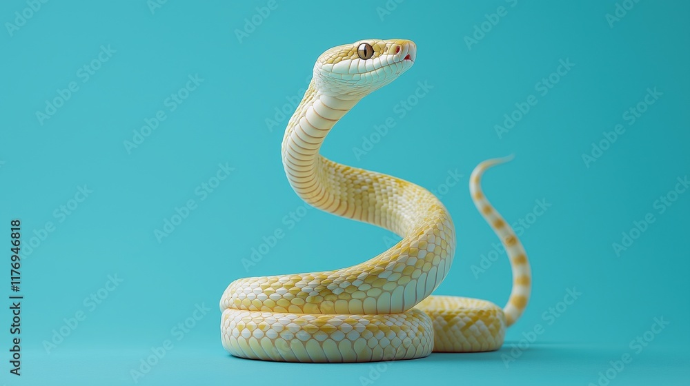 Fototapeta premium Joyful snake moving gracefully in studio shoot