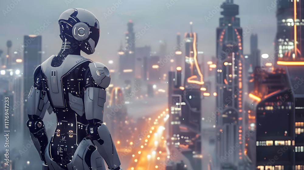 An android cybernetic figure An android cybernetic figure