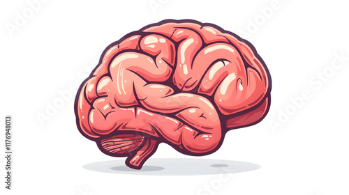 brain cartoon illustration isolated on a transparent background