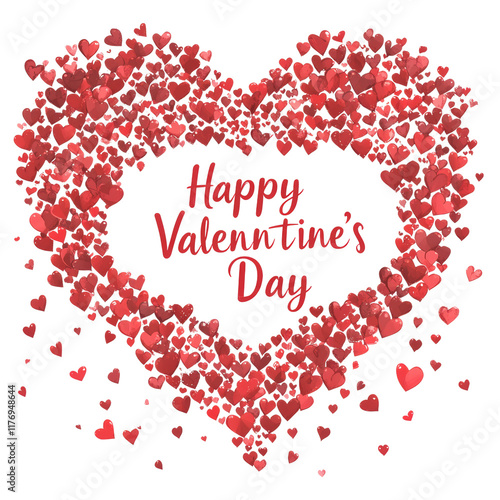 Happy Valentines Day Heart Shaped Red Hearts Design