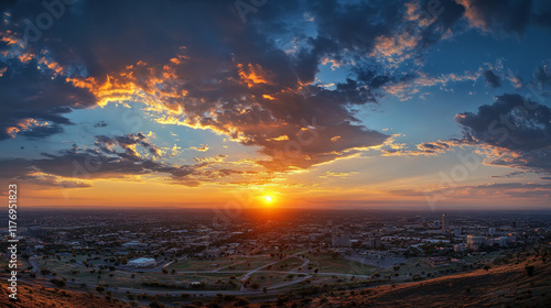 Johannesburg, South Africa, 11.30.2012, skyline of the city at sunset photo