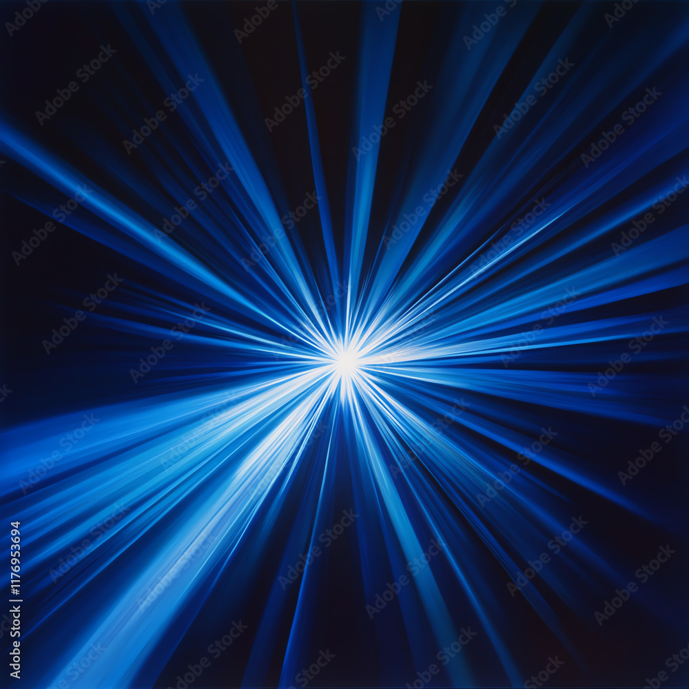 Obraz premium Vibrant blue light rays converging from a central point, creating a stunning visual effect perfect for digital design projects.