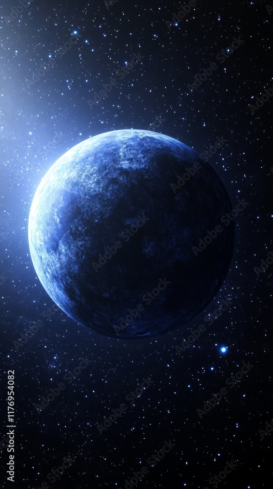 Obraz premium Distant Planet with Ring in Starry Space Background