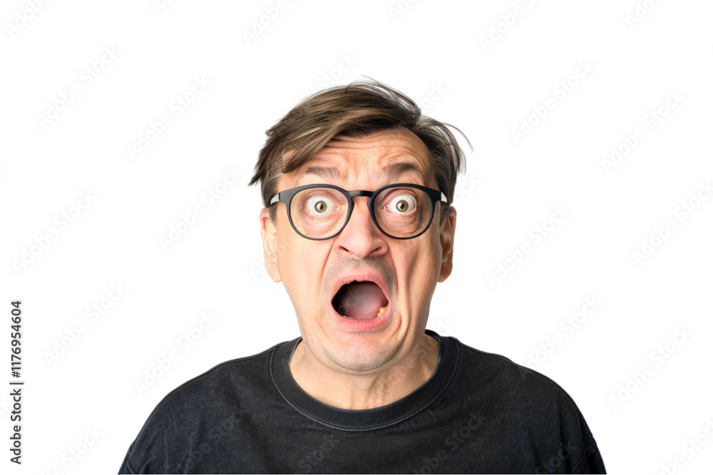 adult man expressing surprise and shock emotion adult man expressing surprise and shock emotion