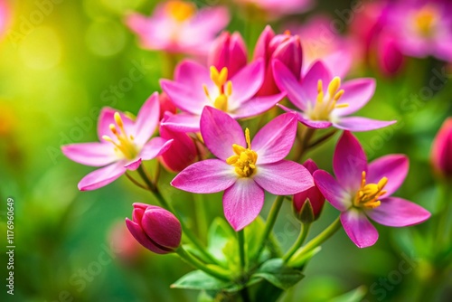 Pink Centaury Flower Macro: Choleretic Medicinal Herb with Copy Space