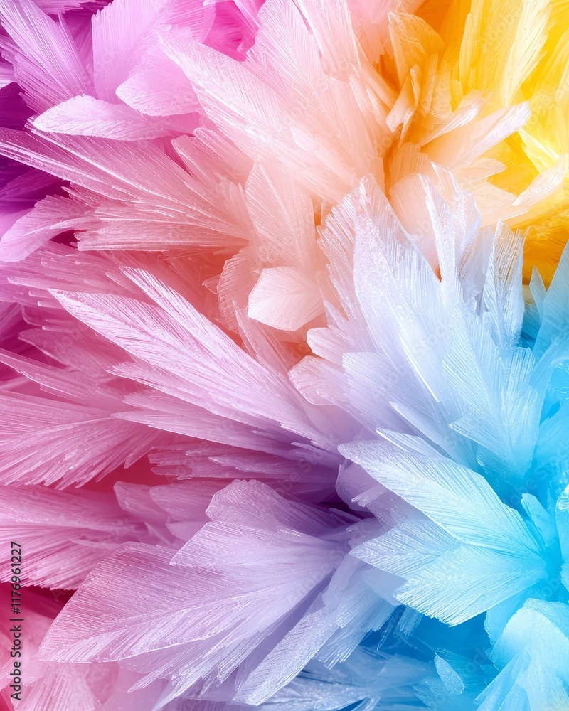 Vibrant Crystal Formation Abstract Rainbow Hues Macro Close up Colorful Texture Vibrant Crystal Formation Abstract Rainbow Hues Macro Close up Colorful Texture