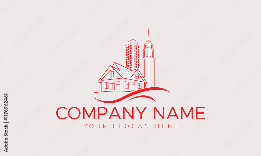 Naklejka premium Real estate logo realtor logo property logo design vector template