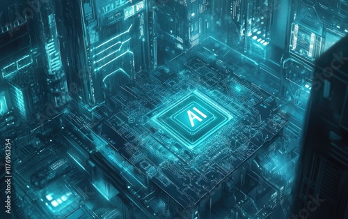 Photo of a processor chip on a printed circuit board