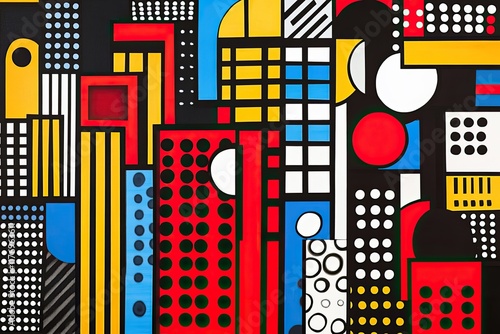 Abstract Geometric Composition with Vibrant Colors
