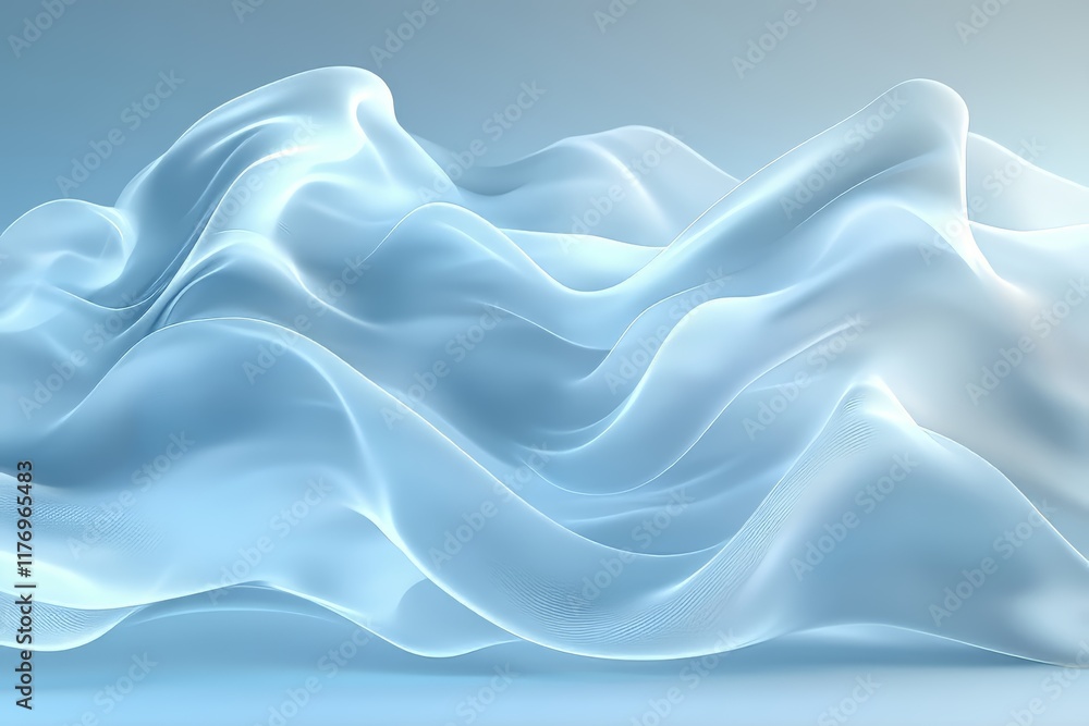 Obraz premium Flowing translucent fabric creating a serene and ethereal atmosphere.