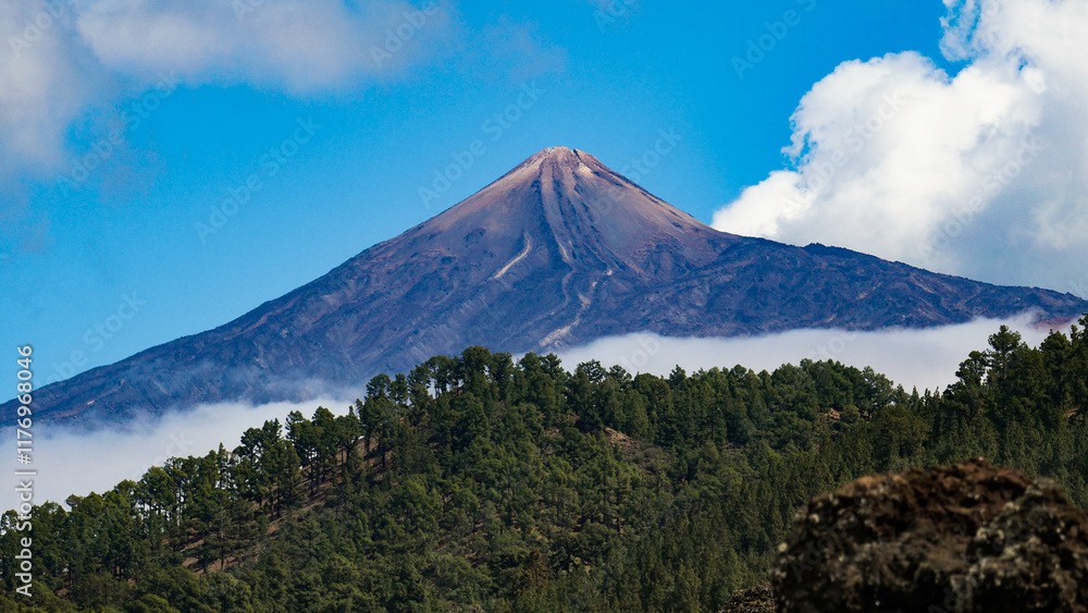 Naklejka premium volcan mont Teide au Parc national del Teide et Roques de García, Ténérife, Espagne 