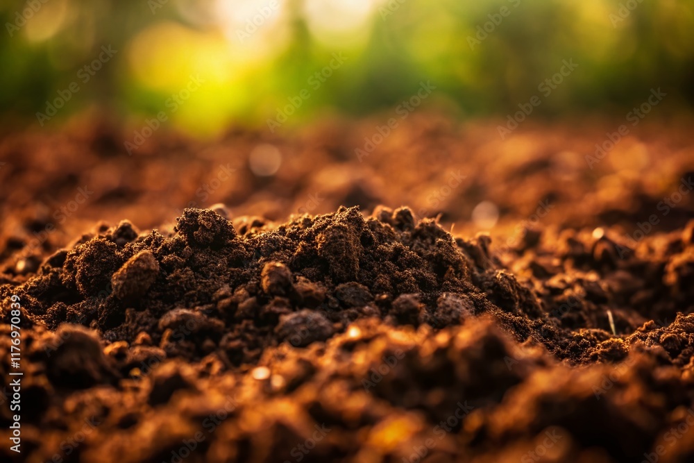 Rich Dark Soil Texture Background with Copy Space - Organic Farming Rich Dark Soil Texture Background with Copy Space - Organic Farming