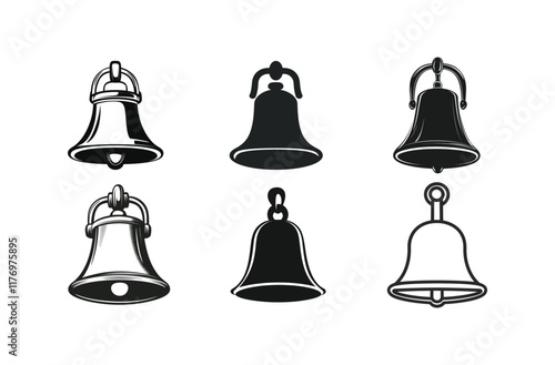 Set of bells Vector Silhouette design
