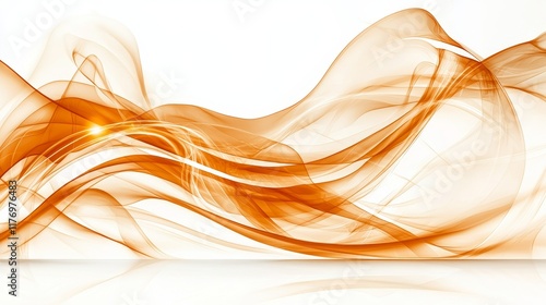 Abstract Orange Wave Background Design Swirling Flowing Lines Modern Art