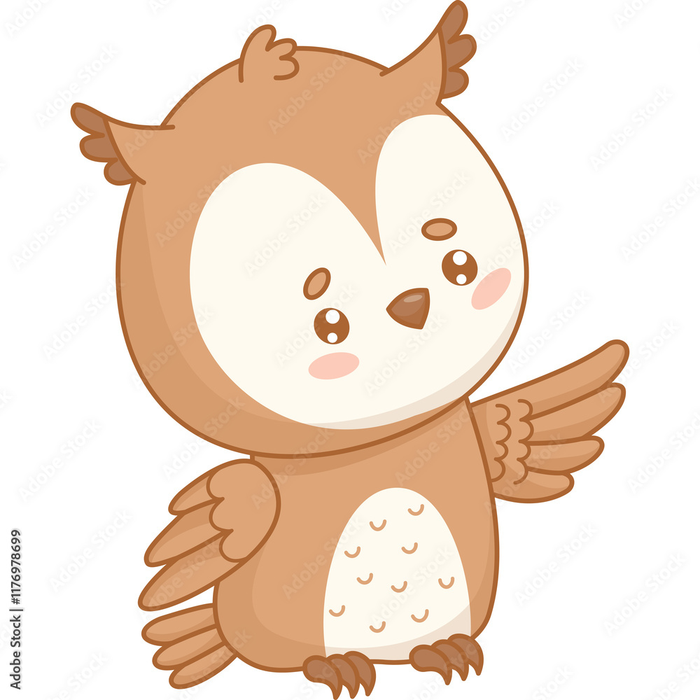 Fototapeta premium Funny cartoon owl