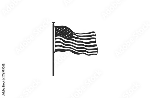 American flag Vector Silhouette design