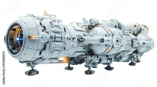 Fototapeta Naklejka Na Ścianę i Meble -  Futuristic space station isolated on a transparent background