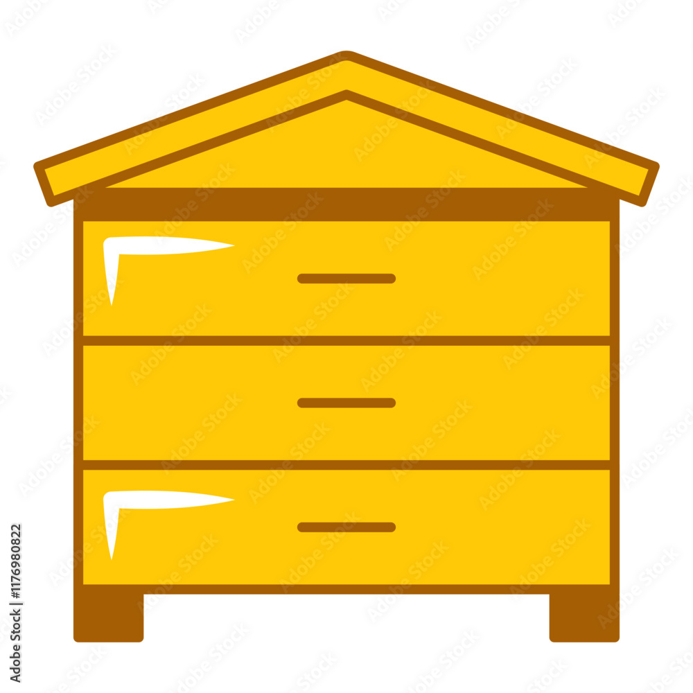 Bee box line icon vector isolated. Symbol of apiary, apiculture and beekeeping. Wooden box for bee hive. Bee box line icon vector isolated. Symbol of apiary, apiculture and beekeeping. Wooden box for bee hive.