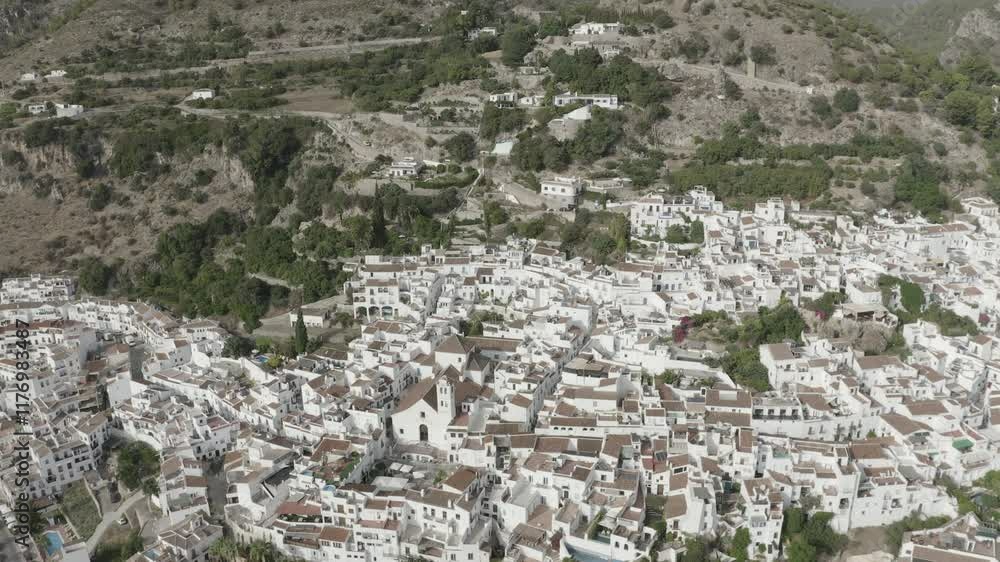 Frigiliana from drone view - Frigiliana - Malaga Spain Frigiliana from drone view - Frigiliana - Malaga Spain