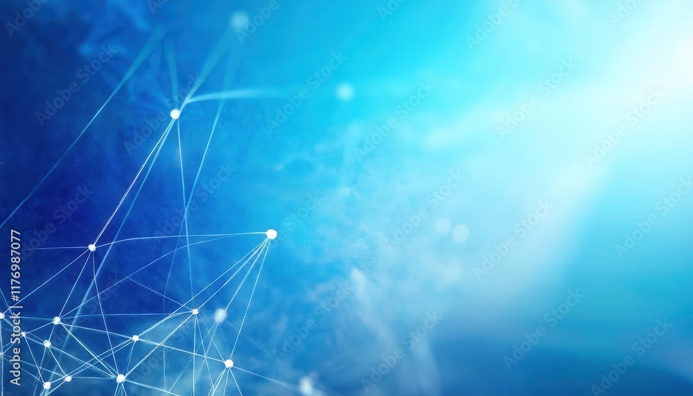 Abstract Digital Network Connections with Blue Gradient Background Depicting Futuristic Data Flow, Innovation, and Communication Abstract Digital Network Connections with Blue Gradient Background Depicting Futuristic Data Flow, Innovation, and Communication