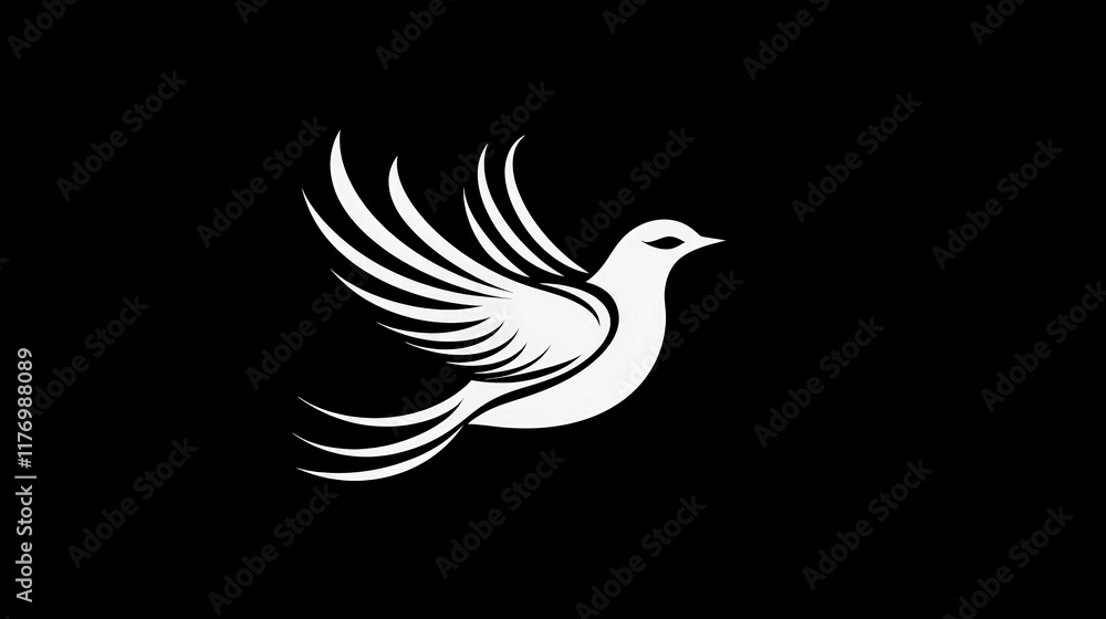 A refined black-and-white vector logo featuring an elegantly crafted bird, symbolizing freedom, grace, and exclusivity. Generative AI A refined black-and-white vector logo featuring an elegantly crafted bird, symbolizing freedom, grace, and exclusivity. Generative AI