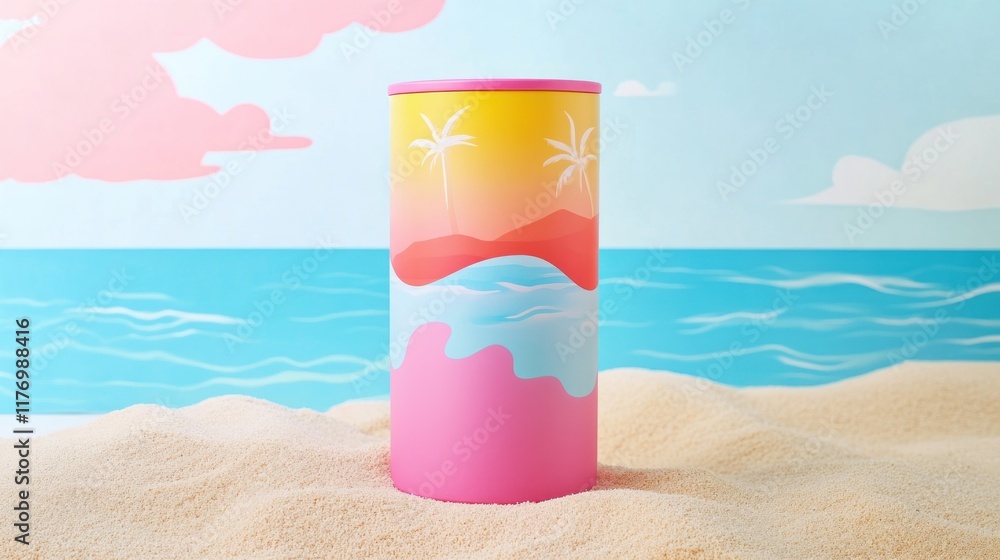 Summer Vibes: Beach Themed Tumbler on Sandy Shore Summer Vibes: Beach Themed Tumbler on Sandy Shore