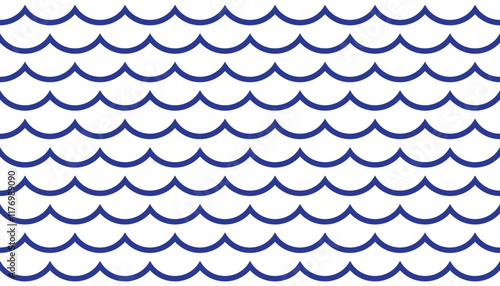 Seamless wave pattern design with geometric texture and decorative style.