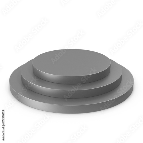 Round silver Podium for Product Display