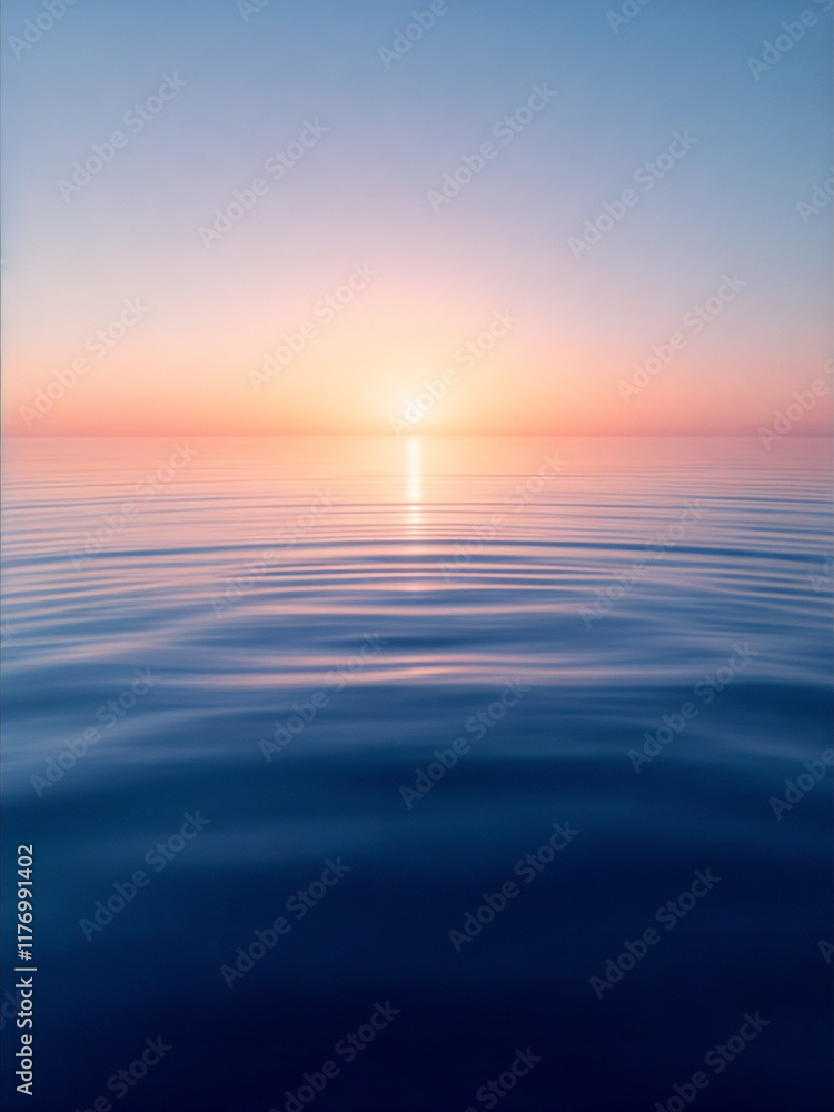 Ocean Sunrise with Calm Water and a Golden Horizon Ocean Sunrise with Calm Water and a Golden Horizon