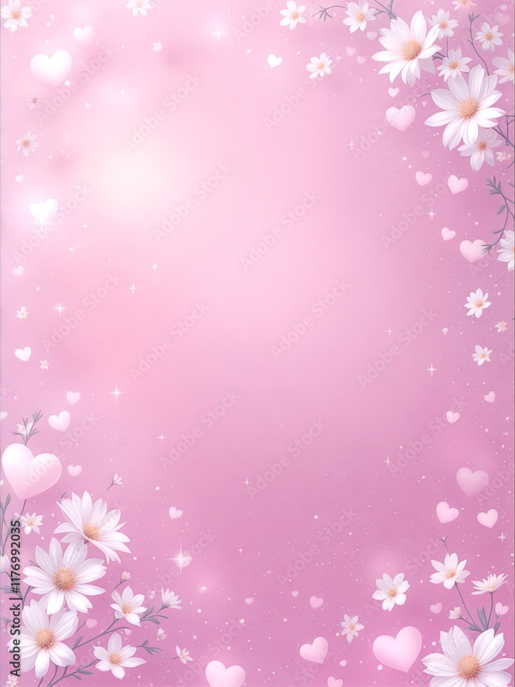 Soft Pink and White Floral Background with Delicate Cherry Blossoms