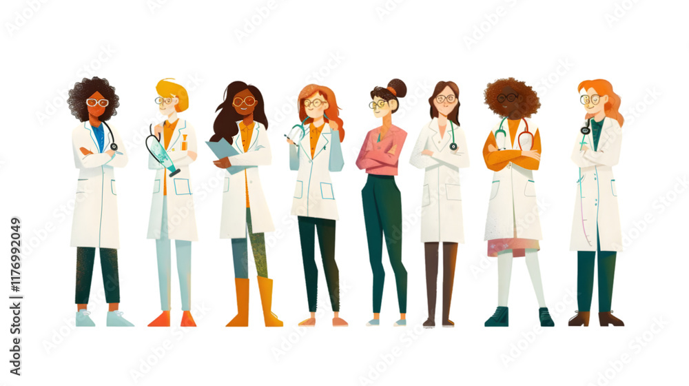 International Day of Women and Girls in Science isolated on a transparent background International Day of Women and Girls in Science isolated on a transparent background