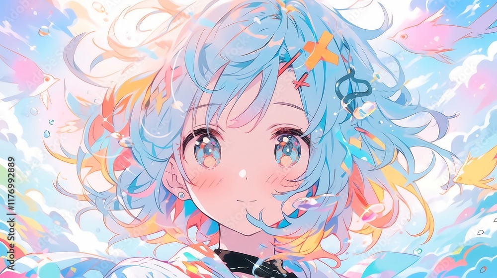 Vibrant Anime Girl Clipart Set, charming collection featuring a cute anime character with a colorful gradient design, transparent background, complemented by soft shadows. Vibrant Anime Girl Clipart Set, charming collection featuring a cute anime character with a colorful gradient design, transparent background, complemented by soft shadows.