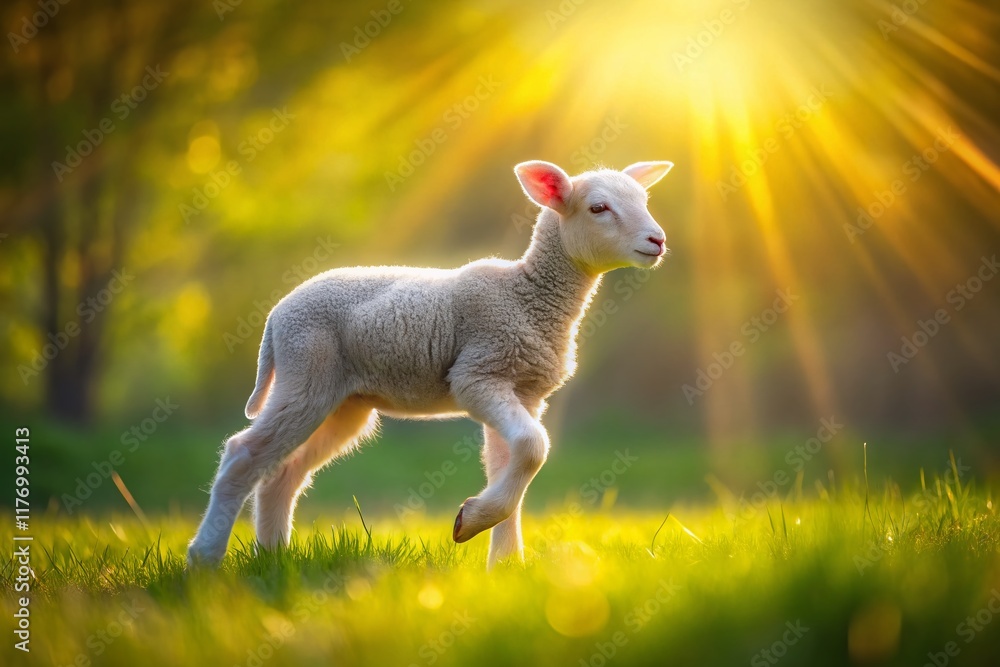 Spring Lamb in Meadow - Long Exposure Photography Spring Lamb in Meadow - Long Exposure Photography