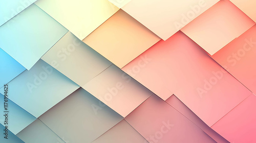 Minimalist geometric shapes in pastel tones with a clean background