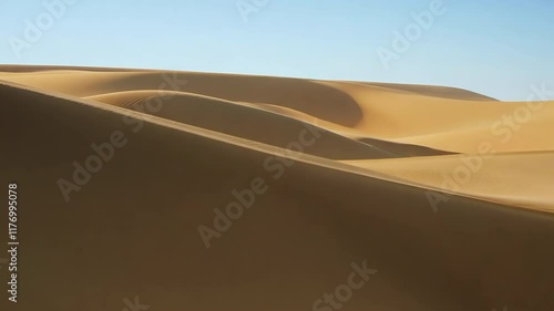 Wallpaper Mural Majestic desert landscape featuring golden sand dunes beneath clear blue sky Torontodigital.ca