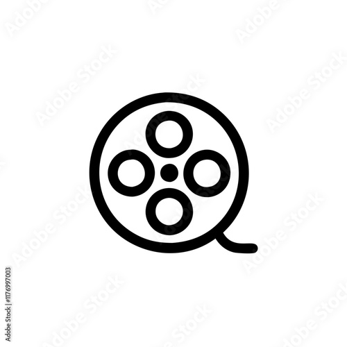 an icon featuring a film reel , symbolizing the entertainment and media industry.