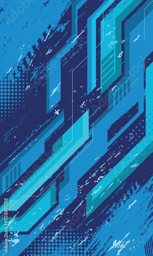 Racing wallpaper with abstract blue grunge brush strokes for sublimation sports jersey