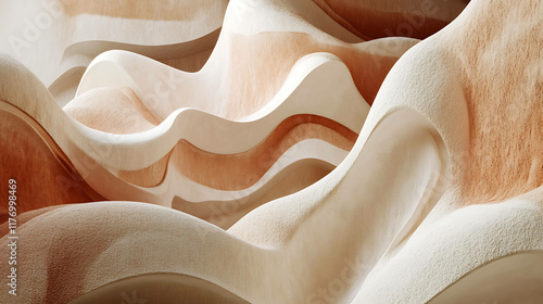 Organic fluid shapes with earthy tones