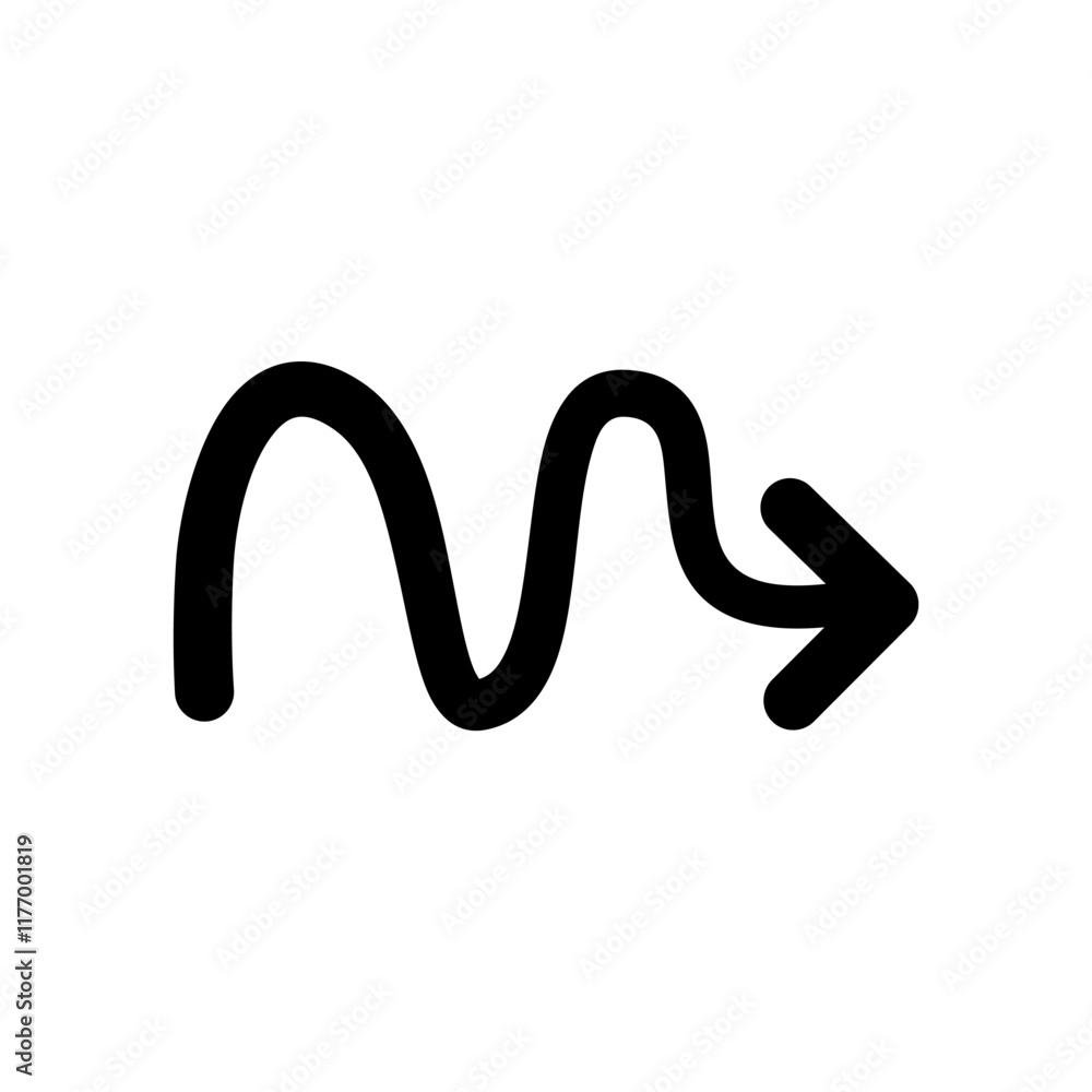 Arrow sign hand drawn doodle black outline, Right Arrow sign hand drawn doodle black outline, Right