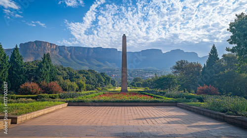 Pretoria, Gauteng, South Africa - 12 01 2024 : A view from Groenkloof with Voortrekker Monument and South African Air Force in view photo