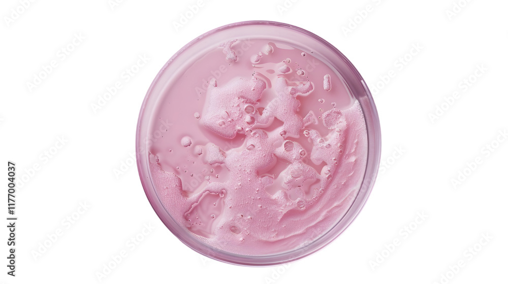 Petri dish on empty background. A smear of cosmetic cream in a Petri dish. isolated on a transparent background Petri dish on empty background. A smear of cosmetic cream in a Petri dish. isolated on a transparent background
