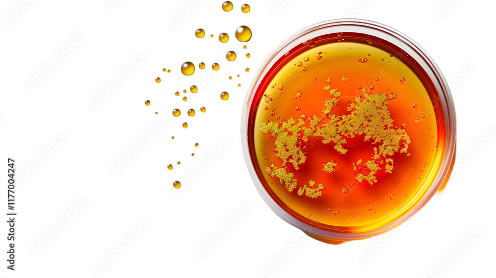 Petri dish on empty background. drops, stains, bacteria and molecules in a Petri dish. isolated on a transparent background Petri dish on empty background. drops, stains, bacteria and molecules in a Petri dish. isolated on a transparent background