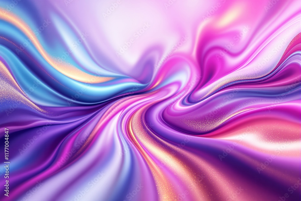 Abstract vibrant flowing waves with soft pink, purple, and blue hues, accented by golden sparkles. Abstract vibrant flowing waves with soft pink, purple, and blue hues, accented by golden sparkles.