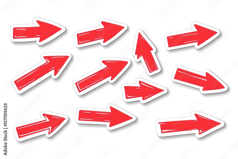 Set of red arrows. Isolated red arrows in different shapes. Vector illustration.
Set of red arrows. Isolated red arrows in different shapes. Vector illustration.
