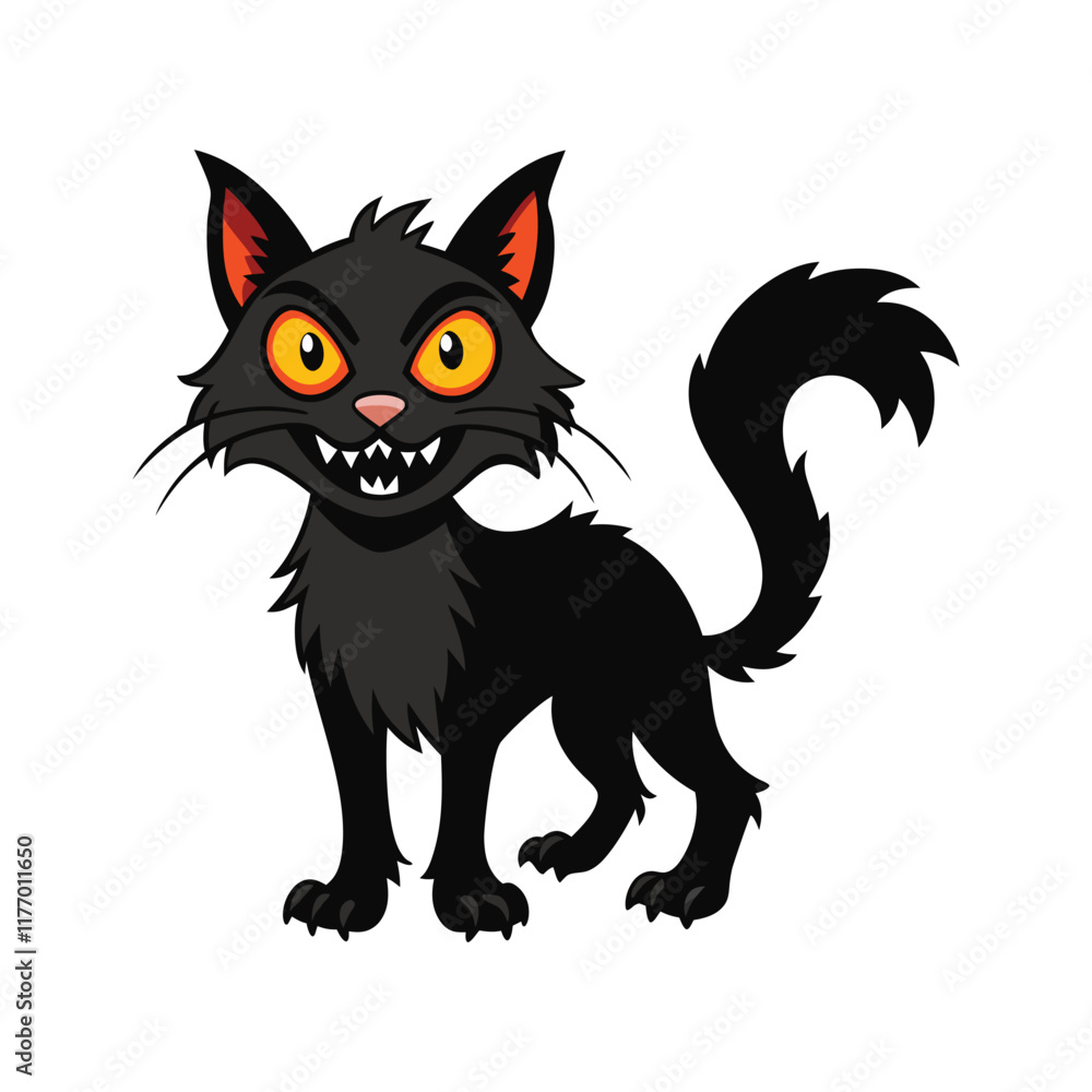 Obraz premium Black Cat Illustration Vector Art