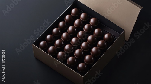 Luxurious Dark Chocolate Bonbons in Elegant Box photo