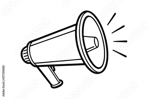 Line art illustration of a megaphone8.eps
